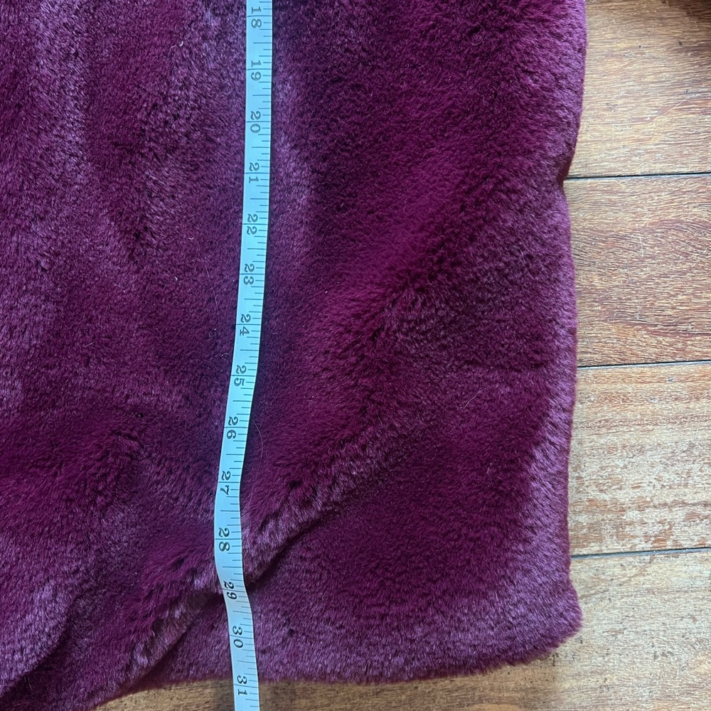 Burgundy Faux Fur Jacket - Picture 5 of 5